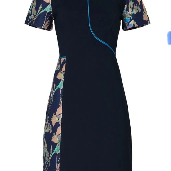 Jason Wu Collective Navy Floral Sheath 8 - Picture 4 of 8